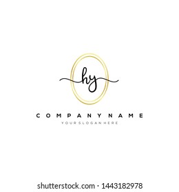 HY handwriting initial logo template vector.