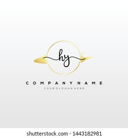 HY handwriting initial logo template vector.