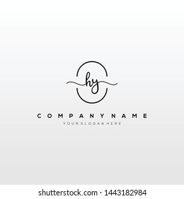 HY handwriting initial logo template vector.