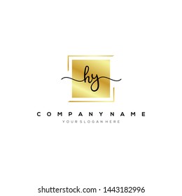 HY handwriting initial logo template vector.