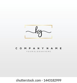 HY handwriting initial logo template vector.