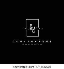 HY handwriting initial logo template vector.
