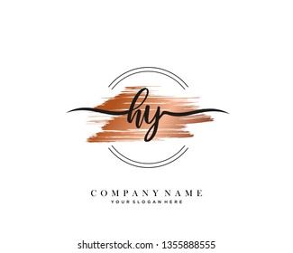 HY handwriting initial  logo vector