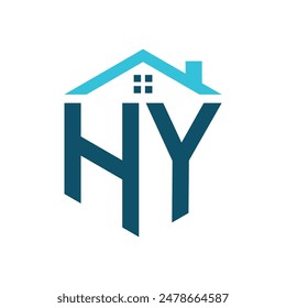HY House Logo Design Template. Letter HY Logo for Real Estate, Construction or any House Related Business