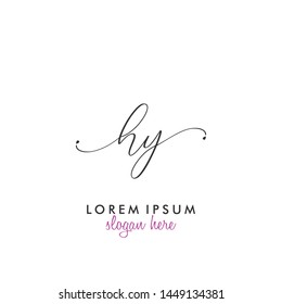 HY Initial beauty monogram logo vector