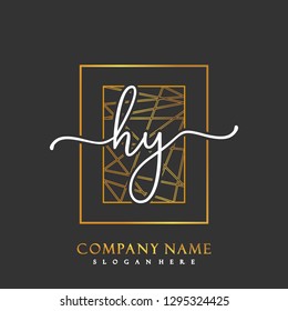 HY Initial Handwriting logo template vector