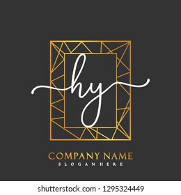 HY Initial Handwriting logo template vector
