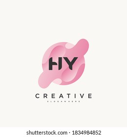 HY Initial Letter Colorful logo icon design template elements Vector	
