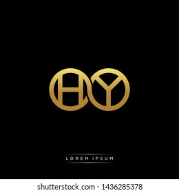 HY initial letter linked circle capital monogram logo modern template