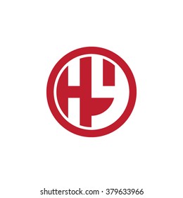 HY initial letters circle business logo red