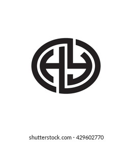 HY initial letters looping linked ellipse monogram logo