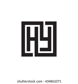 HY initial letters looping linked square monogram logo