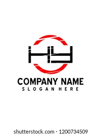 HY Initial logo with circle template vector