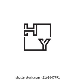 HY Initial-Logo-Buchstaben in hochwertigem professionellem Design, das gut auf allen Printmedien drucken kann