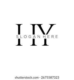 Logotipo inicial del monograma de HY con diseño del estilo del negocio