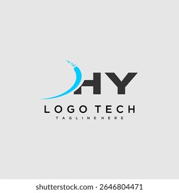 HY initial monogram for technology logo design