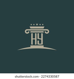 HY initials law of justice logo vector design template