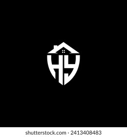 HY initials premium shield logo monogram with home designs modern templates