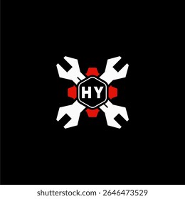 HY Initials Vektor Stok Otomotif Logo Design