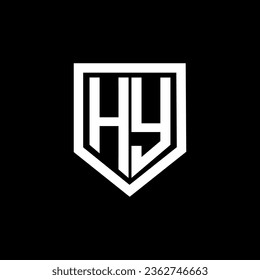 HY letter logo design with black background in illustrator. Vector logo, calligraphy designs for logo, Poster, Invitation, etc.