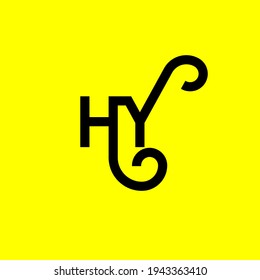 HY letter logo design on yellow background. HY creative initials letter logo concept. hy letter design. HY black letter design on yellow background. H Y, h y logo