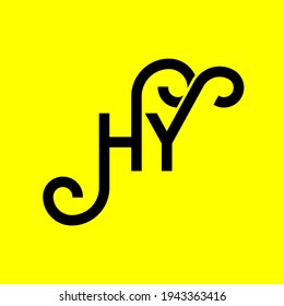 HY letter logo design on yellow background. HY creative initials letter logo concept. hy letter design. HY black letter design on yellow background. H Y, h y logo