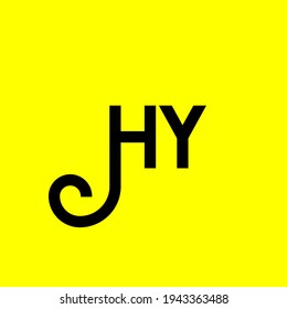 HY letter logo design on yellow background. HY creative initials letter logo concept. hy letter design. HY black letter design on yellow background. H Y, h y logo