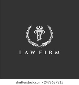 HY letter monogram logo for lawfirm with pillar  crown image design
