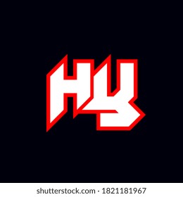 Diseño del logo HY, diseño de la carta HY inicial con estilo de ciencia ficción. Logo de HY para juegos, deportes, tecnología, digital, comunitaria o empresarial. H Y ostenta un alfabeto italiano moderno. Tipografía de estilo urbano.