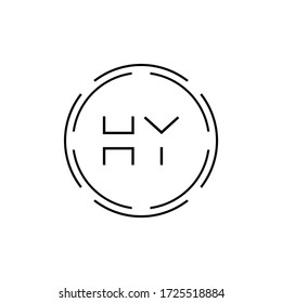 HY Logo Design Vector Template. Initial Circle Letter HY Vector Illustration