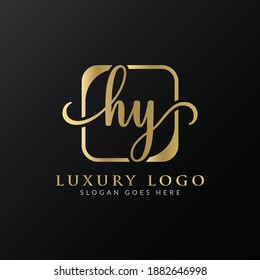 HY Logo Design Vector Template. Initial Luxury Letter HY Vector Illustration