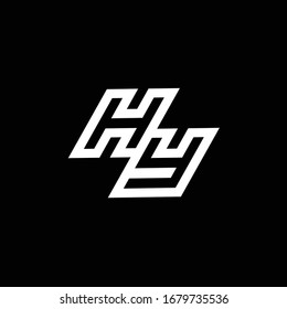 HY logo monogram with up to down style negative space design template isolated on black background