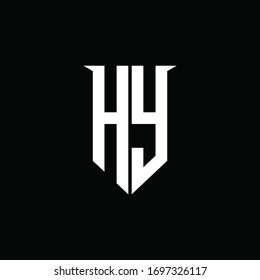 HY-Logo-Monogramm mit Design-Design-Vorlage für Embleme-Schilde