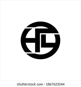 HY Logo monogram with rounded line swipe design template on white background