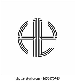 HY Logo monogram triple ribbon style line design template isolated on white background