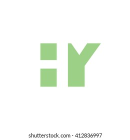 HY Logo. Vector Graphic Branding Letter Element. White Background
