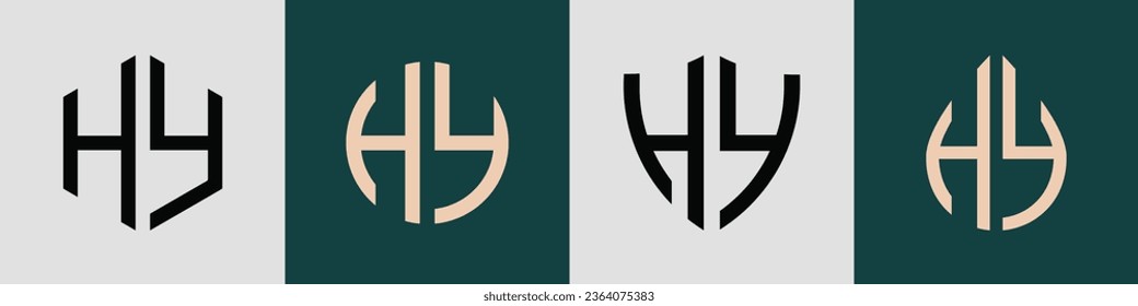 HY modern initial letter logo design vector bundle. It will be suitable for which company or brand name start those initial.
