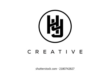 HY monogram. initial letters HY eye-catching Typographic logo design with circle, very creative stylish lettering logo icon for your business and company