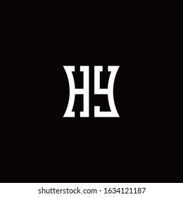 HY monogram logo with curved side style design template