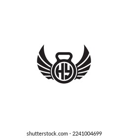 HY simple fitness gym concept in high quality professional design that will print well across any print media