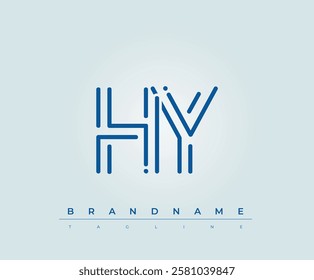 HY Technology Letter Logo Template. This tech letter logo is a graphic mark that uses letters to represent a technology company.
