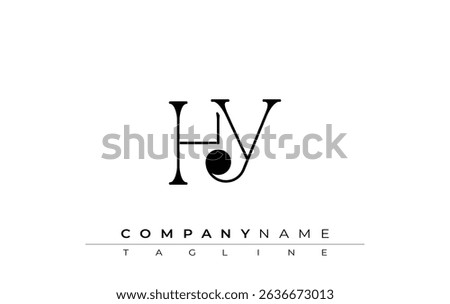HY Typography Logo Design. Stylish monogram design depiction featuring the letters H and Y combined in an artistic signature style, delivering a unique and creative visual representation.