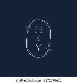 HY wedding initial logo letters in high quality professional design that will print well across any print media