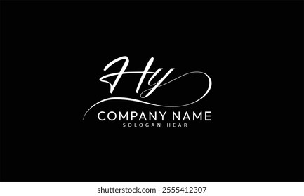 HY Y H  initial signature logo template vector