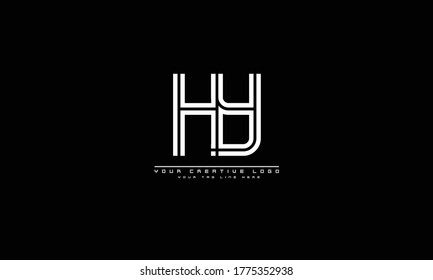 Plantilla de monograma del logotipo del vector abstracto HY YH