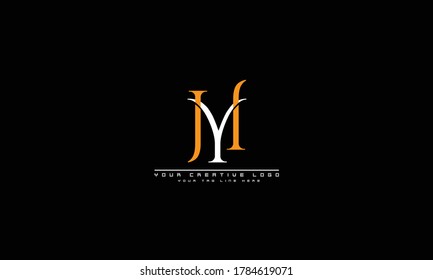 HY YH abstract vector logo monogram template