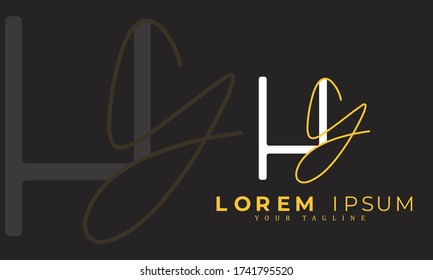 HY YH H Y letter logo brand design vector

