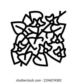 Hyazinthe-Bohnen-Linie-Symbol, Vektorgrafik. Hyazinthe-Bohnenzeichen. isoliertes Kontursymbol