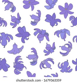 Hyacinth flowers seamless pattern, great design for any purposes. Retro sketch background. Spring Hand drawn style seamless pattern. Vector romantic floral illustration. Abstract nature background