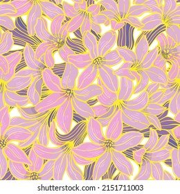 Hyacinth flowers seamless pattern. Textile composition, hand drawn style print. Vector floral illustration.